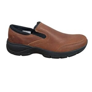 NEW Lands End All Weather Slip On Loafer Moc‎ Shoes Womens 8.5B Brown Leather